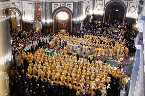В одиннадцатую годовщину интронизации Святейшего Патриарха Кирилла в Храме Христа Спасителя совершена Божественная литургия