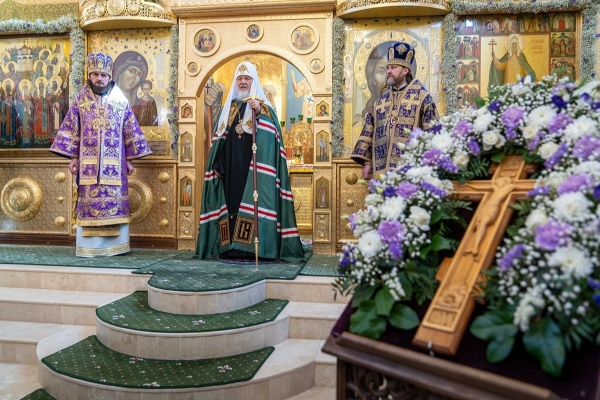 Патриаршая проповедь в Неделю 3-ю Великого поста после Литургии в храме священномученика Ермогена в Зюзине
