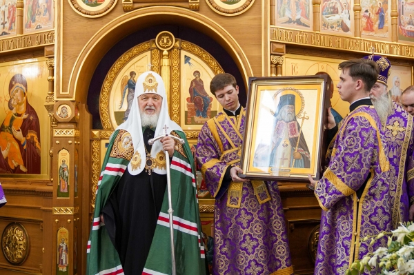 Слово Святейшего Патриарха Кирилла в Неделю 5-ю Великого поста после Литургии в храме Преображения Господня в Коммунарке г. Москвы