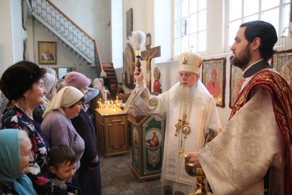 В праздник Крещения Господня епископ Василий совершил Божественную литургию и чин Великого водоосвящения в Коряжме