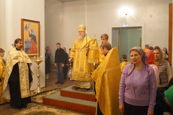 В канун недели о мытаре и фарисее епископ Василий совершил всенощное бдение