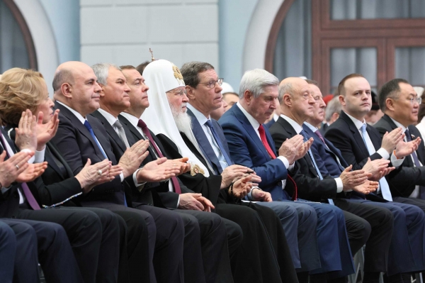 Святейший Патриарх Кирилл присутствовал на выступлении Президента России В.В. Путина, обратившегося с Посланием к Федеральному Собранию