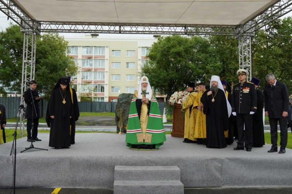 Слово Святейшего Патриарха Кирилла после освящения закладного камня храма благоверного князя Димитрия Донского в Петропавловске-Камчатском