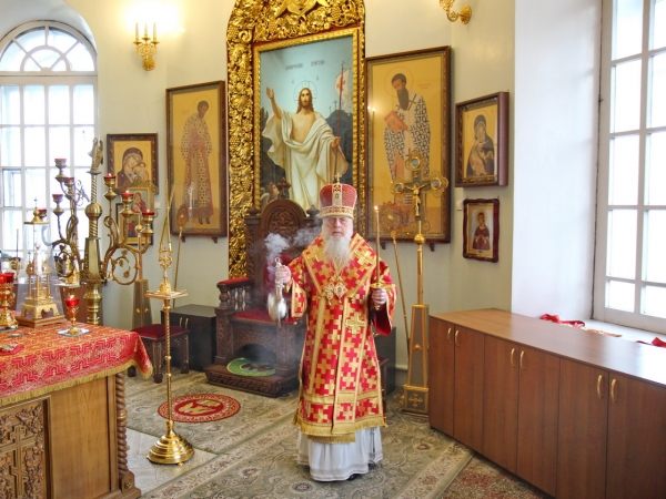 Накануне Усекновения главы Иоанна Крестителя епископ Василий совершил Всенощное бдение в Коряжме