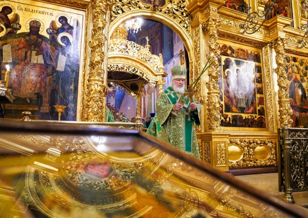 Патриаршая проповедь в день памяти преподобного Сергия Радонежского после Литургии в Успенском соборе Троице-Сергиевой лавры